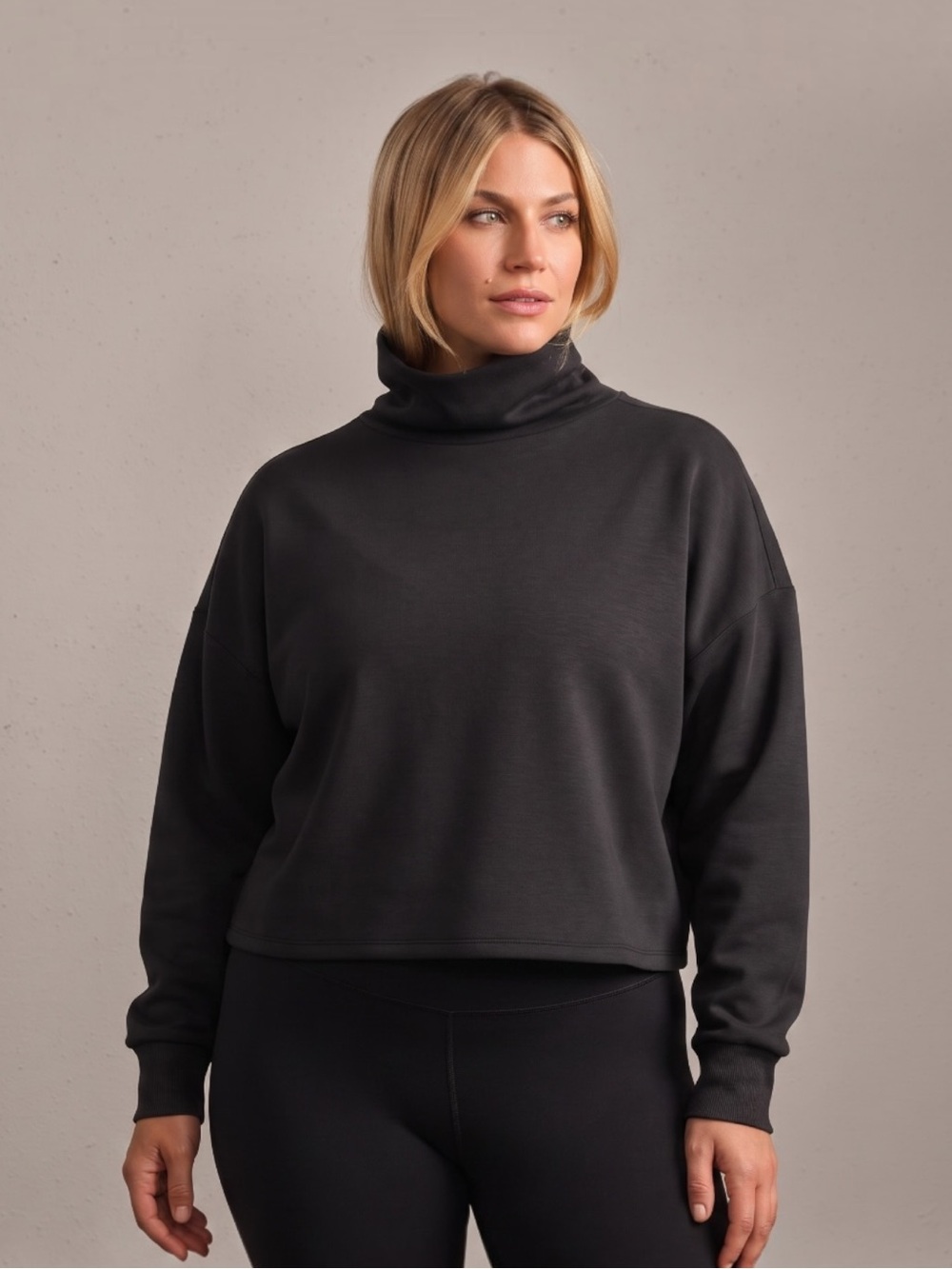 Rhone DreamGlow Mock Neck Pullover Black XXL NWT Sweatshirt Top